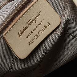 Pre Owned Salvatore Ferragamo Multicolor Jungle Print Canvas and Leather Tote