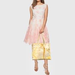 Pre Owned Salvatore Ferragamo Multicolor Jungle Print Canvas and Leather Tote