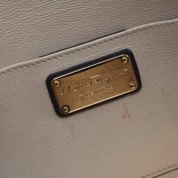 Pre Owned Salvatore Ferragamo Black Leather Afef Lock Story Wristlet Clutch