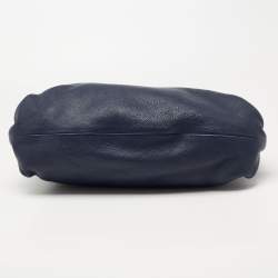 Pre Owned Salvatore Ferragamo Navy Blue Leather Fanisa Hobo