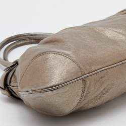 Pre Owned Salvatore Ferragamo Metallic Gold Leather Marisa Shoulder Bag