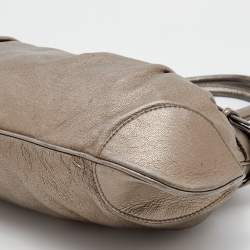 Pre Owned Salvatore Ferragamo Metallic Gold Leather Marisa Shoulder Bag