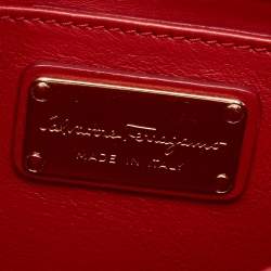 Pre Owned Salvatore Ferragamo Red Leather Thalia Shoulder Bag