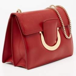 Pre Owned Salvatore Ferragamo Red Leather Thalia Shoulder Bag