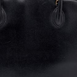 Pre Owned حقيبة ساتشل سالفاتوري فيراغامو غانتشيني جلد أسود