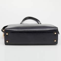 Pre Owned حقيبة ساتشل سالفاتوري فيراغامو غانتشيني جلد أسود