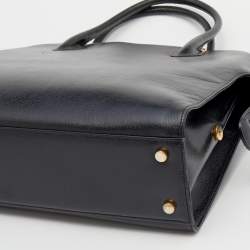 Pre Owned حقيبة ساتشل سالفاتوري فيراغامو غانتشيني جلد أسود