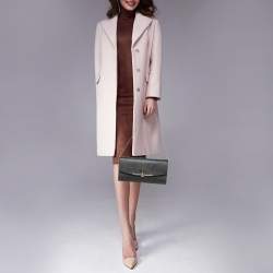 مملوكة مسبقًا حقيبة كلتش سالفاتوري فيراغامو غانسيو جلد أسود بكبسون بقلاب