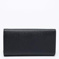 مملوكة مسبقًا حقيبة كلتش سالفاتوري فيراغامو غانسيو جلد أسود بكبسون بقلاب