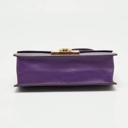 مملوكة مسبقًا Salvatore Ferragamo Purple Leather Gancio Lock Top Handle Bag
