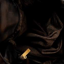Salvatore Ferragamo Dark Brown Leather Drawstring Hobo