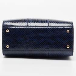 مملوكة مسبقًا حقيبة بيد علوية سالفاتوري فيراغامو ثيا جلد وجلد وجلد ثعبان أزرق