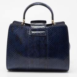 مملوكة مسبقًا حقيبة بيد علوية سالفاتوري فيراغامو ثيا جلد وجلد وجلد ثعبان أزرق