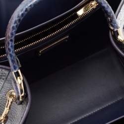 مملوكة مسبقًا حقيبة بيد علوية سالفاتوري فيراغامو ثيا جلد وجلد وجلد ثعبان أزرق