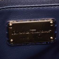 مملوكة مسبقًا حقيبة بيد علوية سالفاتوري فيراغامو ثيا جلد وجلد وجلد ثعبان أزرق