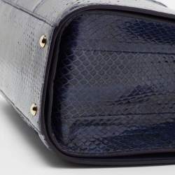 مملوكة مسبقًا حقيبة بيد علوية سالفاتوري فيراغامو ثيا جلد وجلد وجلد ثعبان أزرق