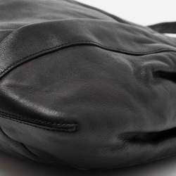 Pre Owned Salvatore Ferragamo Black Leather Gathered Tote
