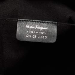 Pre Owned Salvatore Ferragamo Black Leather Gathered Tote