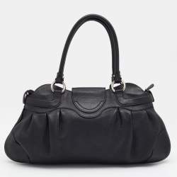 Pre Owned Salvatore Ferragamo Black Leather Marisa Satchel