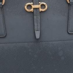 Pre Owned Salvatore Ferragamo Grey Leather Small Briana Tote