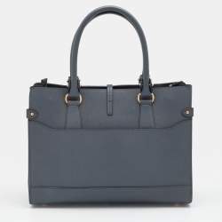 Pre Owned Salvatore Ferragamo Grey Leather Small Briana Tote