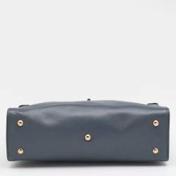 Pre Owned Salvatore Ferragamo Grey Leather Small Briana Tote