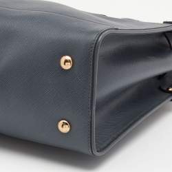 Pre Owned Salvatore Ferragamo Grey Leather Small Briana Tote