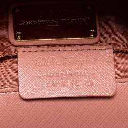 Pre Owned Salvatore Ferragamo Peach Leather Vara Bow Crossbody Bag