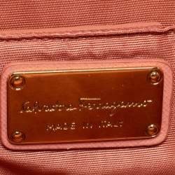 Salvatore Ferragamo Peach Leather Vara Bow Crossbody Bag