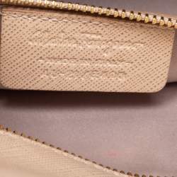 Pre Owned Salvatore Ferragamo Beige Leather Medium Ginny Shoulder Bag