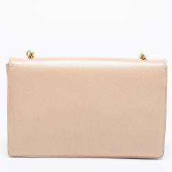 Pre Owned Salvatore Ferragamo Beige Leather Medium Ginny Shoulder Bag