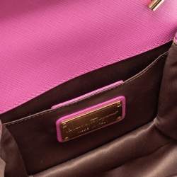 Pre Owned Salvatore Ferragamo Two Tone Pink Leather Mini Vara Shoulder Bag