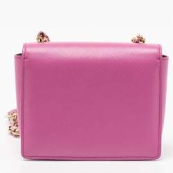 Pre Owned Salvatore Ferragamo Two Tone Pink Leather Mini Vara Shoulder Bag