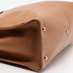 Pre Owned Salvatore Ferragamo Brown Leather Large Briana Tote