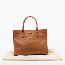 Pre Owned Salvatore Ferragamo Brown Leather Large Briana Tote