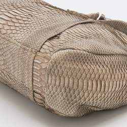 Pre Owned حقيبة ساتشل سالفاتوري فيراغامو جلد ثعبان رصاصي 