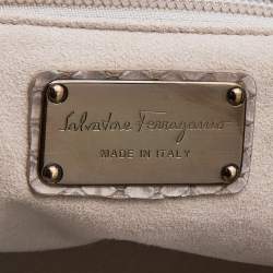 Pre Owned حقيبة ساتشل سالفاتوري فيراغامو جلد ثعبان رصاصي 