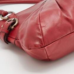 Pre Owned حقيبة كتف سالفاتوري فيراغامو ماريسا جلد أحمر 