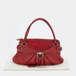 Pre Owned حقيبة كتف سالفاتوري فيراغامو ماريسا جلد أحمر 