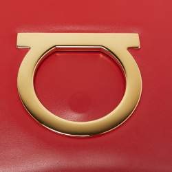 Pre Owned حقيبة كتف سالفاتوري فيراغامو ثاليا جلد أحمر داكن