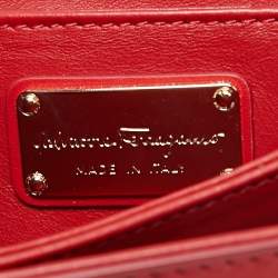 Pre Owned حقيبة كتف سالفاتوري فيراغامو ثاليا جلد أحمر داكن