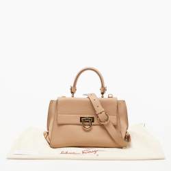 مملوكة مسبقًا Salvatore Ferragamo Beige Leather Medium Sofia Top Handle Bag