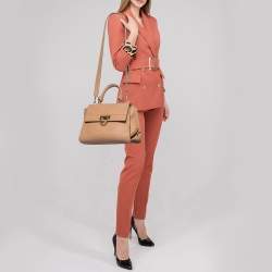 مملوكة مسبقًا Salvatore Ferragamo Beige Leather Medium Sofia Top Handle Bag