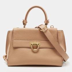 مملوكة مسبقًا Salvatore Ferragamo Beige Leather Medium Sofia Top Handle Bag