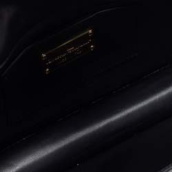 Pre Owned Salvatore Ferragamo Black Leather Thalia Chain Clutch