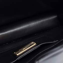 Pre Owned Salvatore Ferragamo Black Leather Thalia Chain Clutch