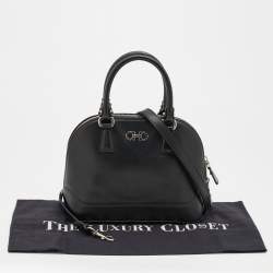 Pre Owned Salvatore Ferragamo Black Saffiano Leather Darina Satchel