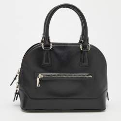Pre Owned Salvatore Ferragamo Black Saffiano Leather Darina Satchel