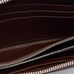 Pre Owned Salvatore Ferragamo Brown Leather Zip Around Wallet