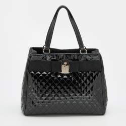Pre Owned Salvatore Ferragamo Black Quilted Leather Tote
